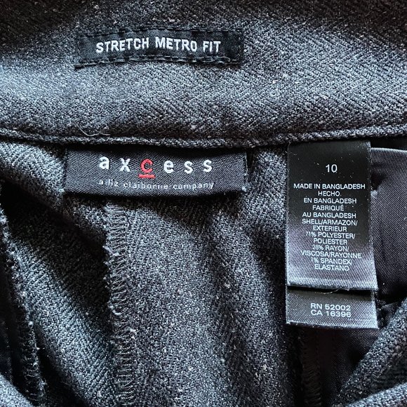 Vintage Axcess (Liz Claiborne) Dark Gray Tweed Dress Pants - Size 10 - Picture 6 of 8